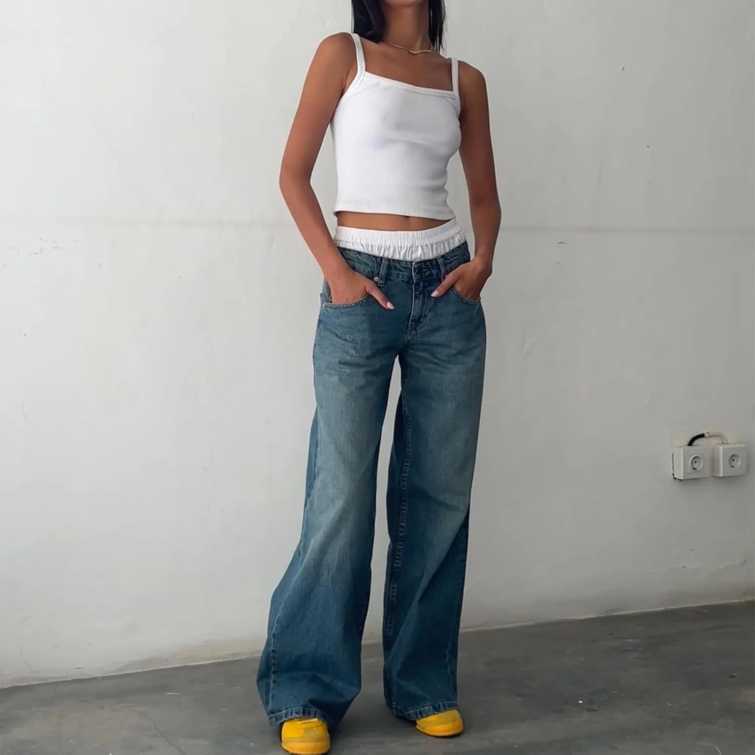 Women Wide Leg Jeans Casual High Waist Baggy Boyfriend Denim Pants Y2K Straight Streetwear Jeans Mom Jeans Trousers