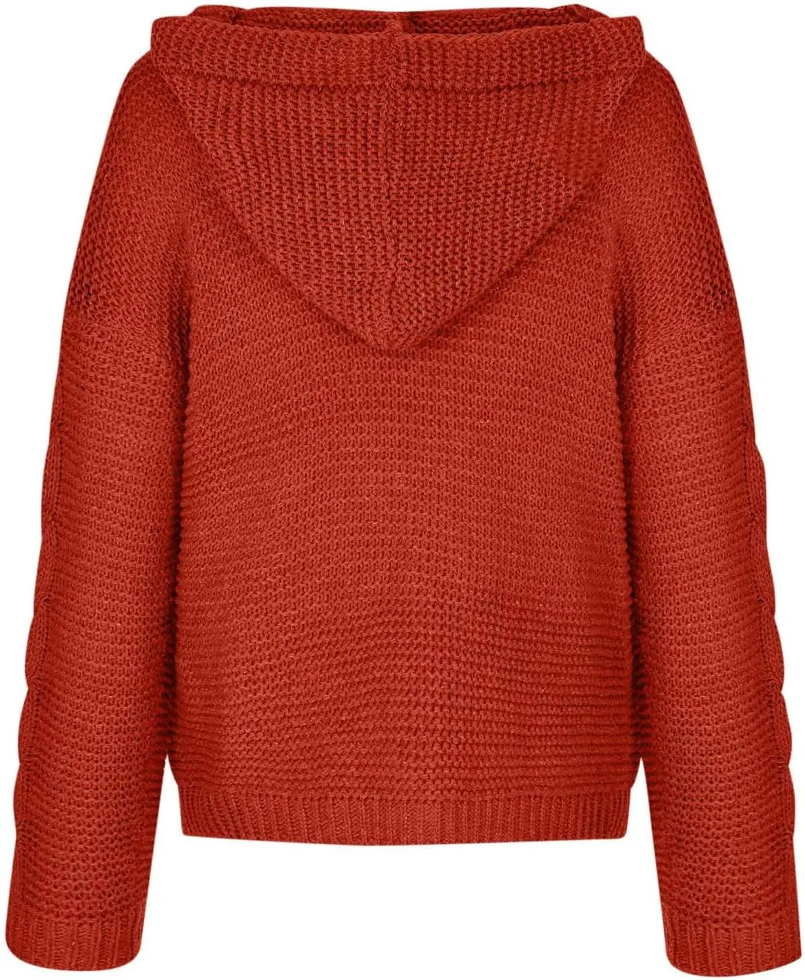 Womens 2024 Fall Winter Clothes Open Front Chunky Knit Hoodies Sweater Loose Long Sleeve Cardigan Casual Outwear Coat