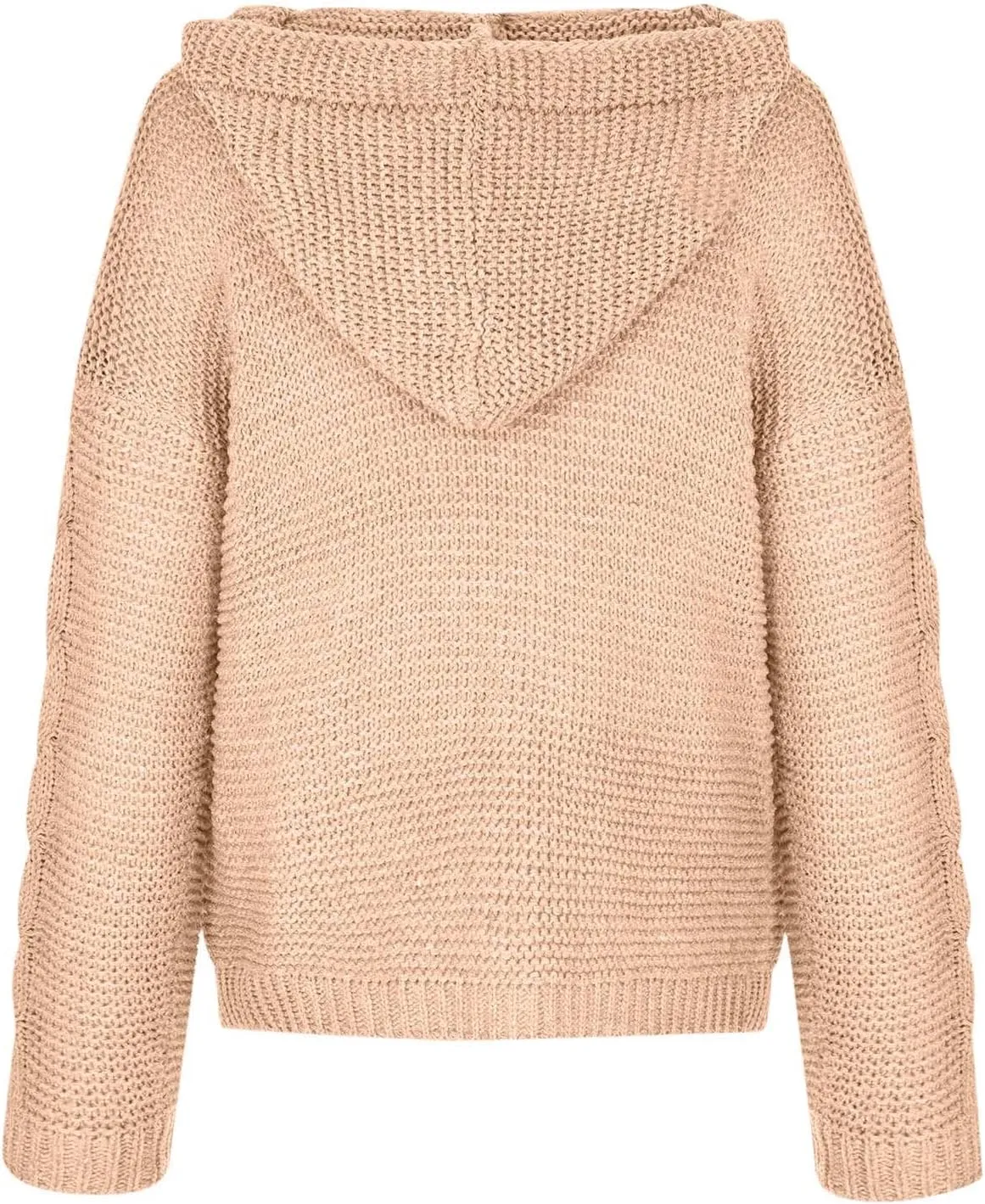 Womens 2024 Fall Winter Clothes Open Front Chunky Knit Hoodies Sweater Loose Long Sleeve Cardigan Casual Outwear Coat