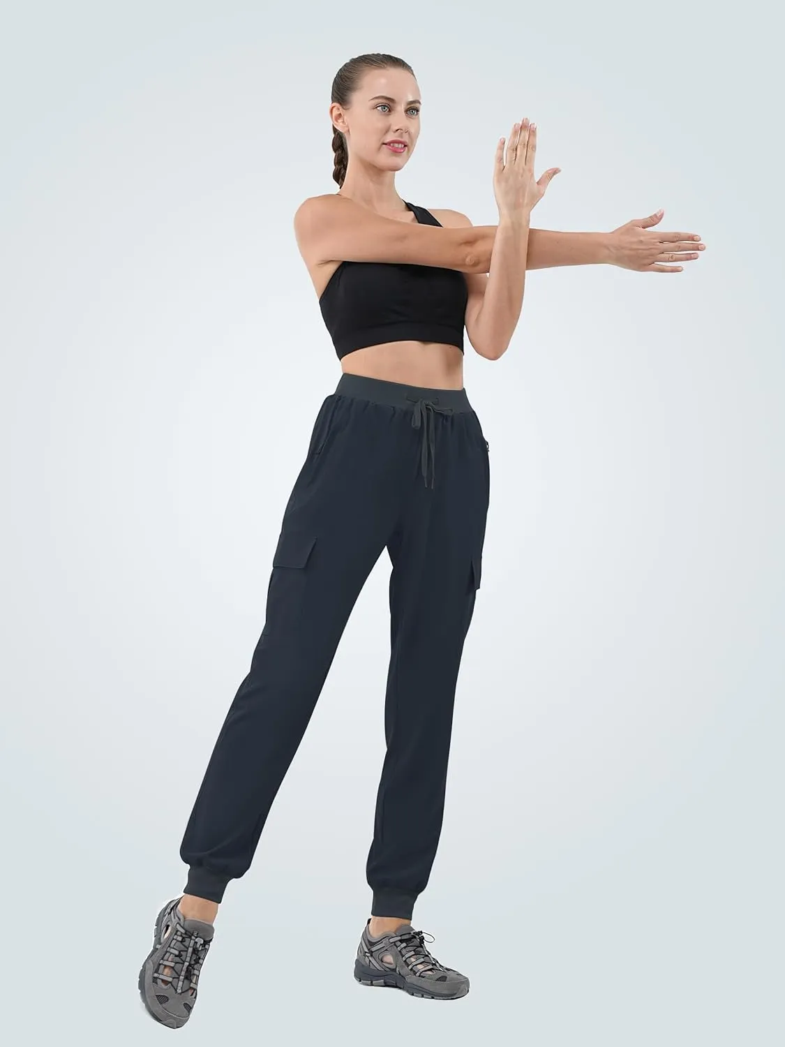 Women's 30"/32"/34"/36" Tall Inseam Cargo Joggers Lightweight Hiking Pants Quick Dry Athletic Workout Outdoor