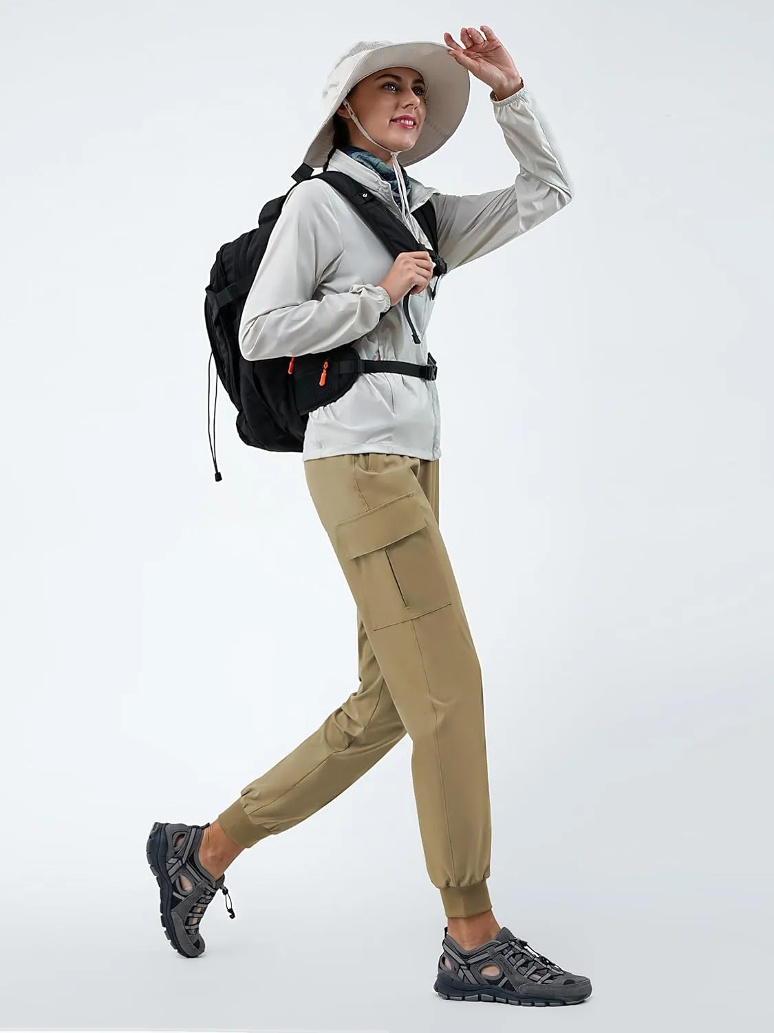 Women's 30"/32"/34"/36" Tall Inseam Cargo Joggers Lightweight Hiking Pants Quick Dry Athletic Workout Outdoor
