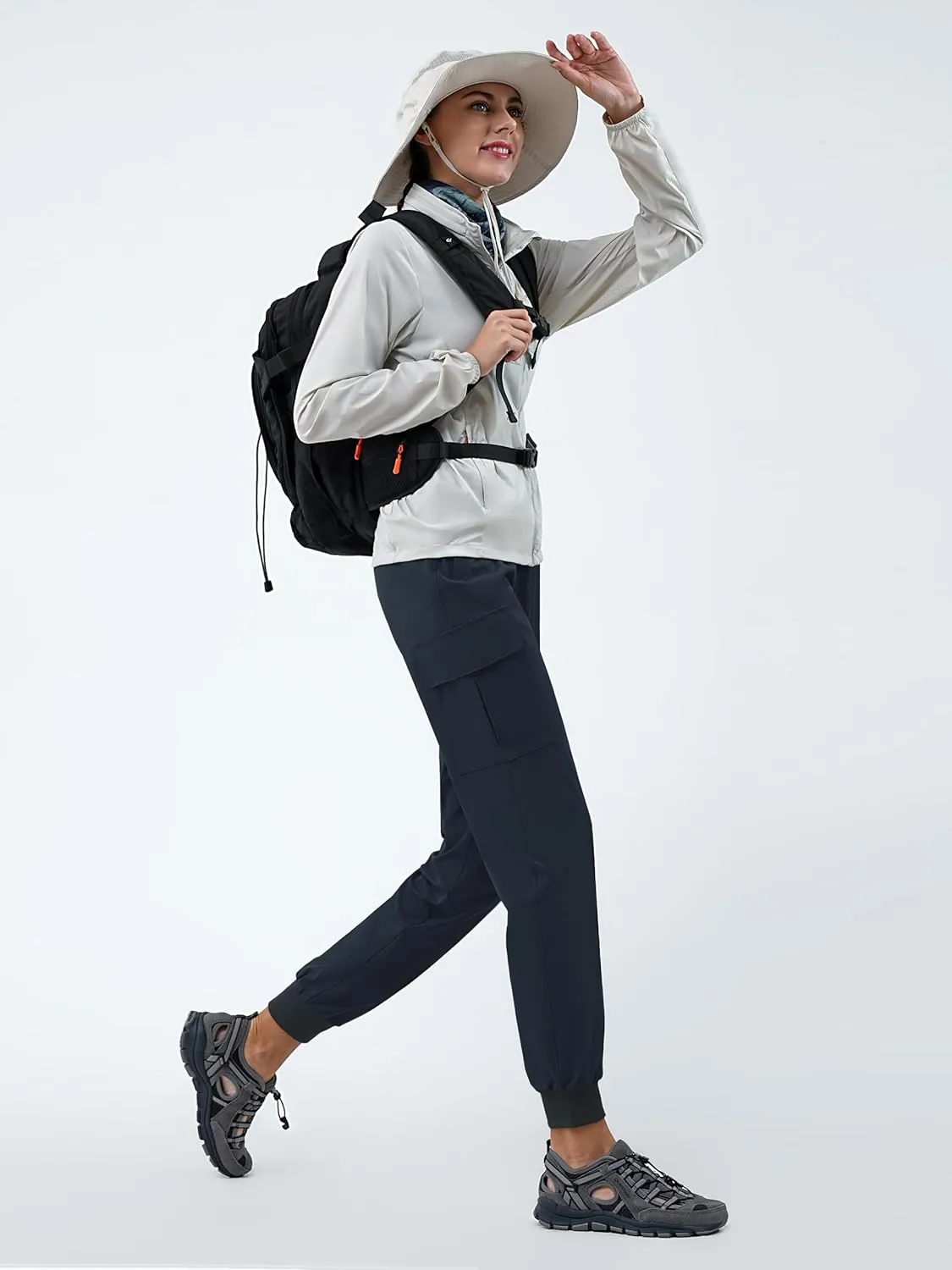 Women's 30"/32"/34"/36" Tall Inseam Cargo Joggers Lightweight Hiking Pants Quick Dry Athletic Workout Outdoor