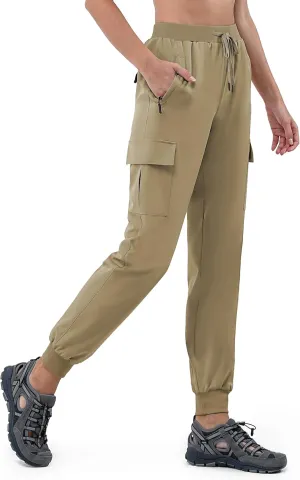 Women's 30"/32"/34"/36" Tall Inseam Cargo Joggers Lightweight Hiking Pants Quick Dry Athletic Workout Outdoor