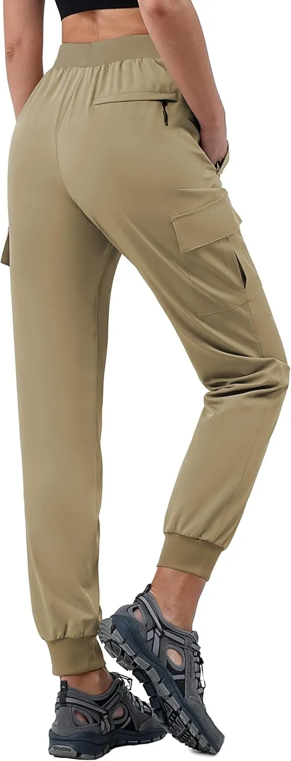 Women's 30"/32"/34"/36" Tall Inseam Cargo Joggers Lightweight Hiking Pants Quick Dry Athletic Workout Outdoor