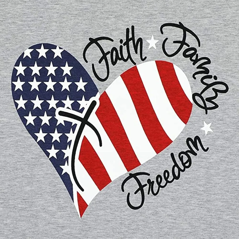 Womens American Flag Shirt 4th of July T-Shirt Patriotic Short Sleeve Tee USA Flag Stripe Star Summer Blouse Tops