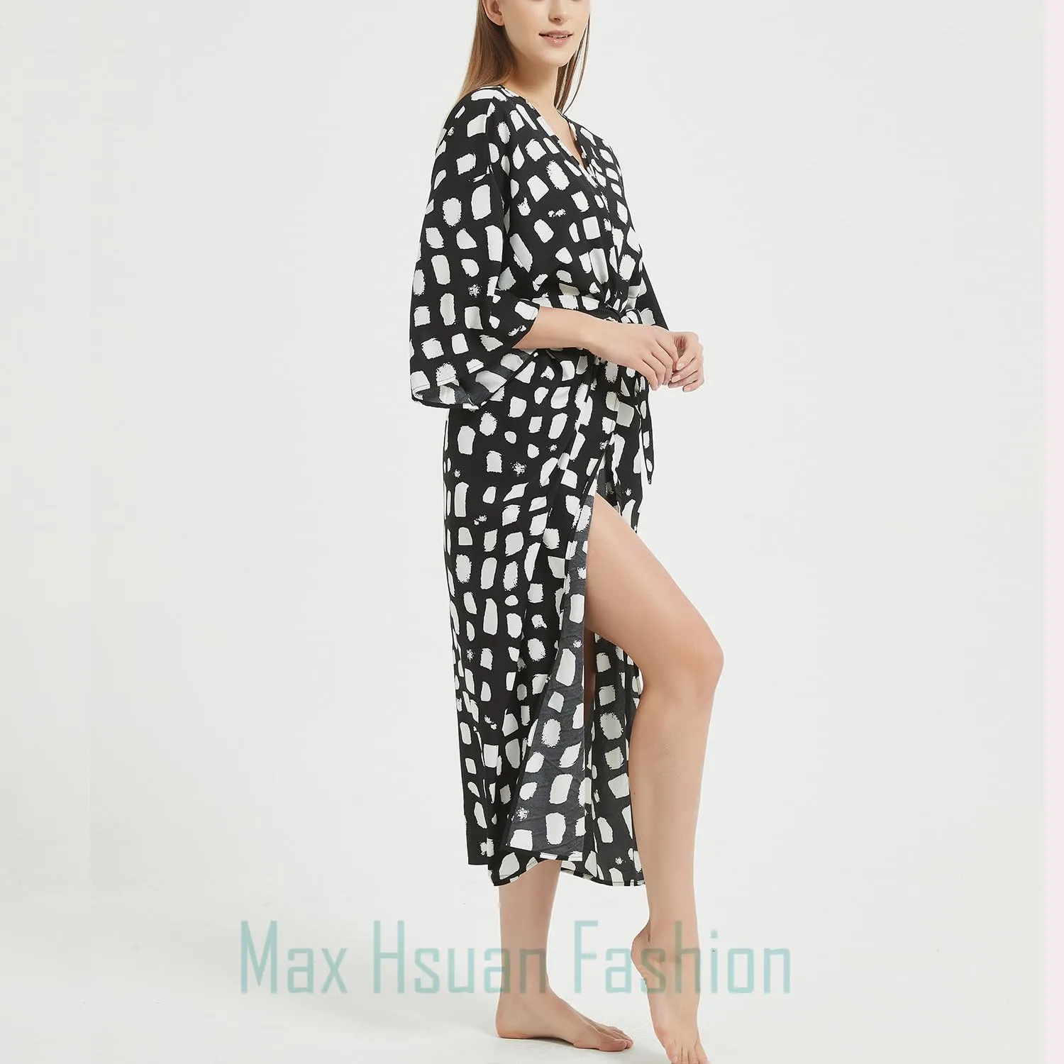Women's Bohemian Floral Print Kimono Cardigan Summer Swimsuit Beach Cover Up Dresses