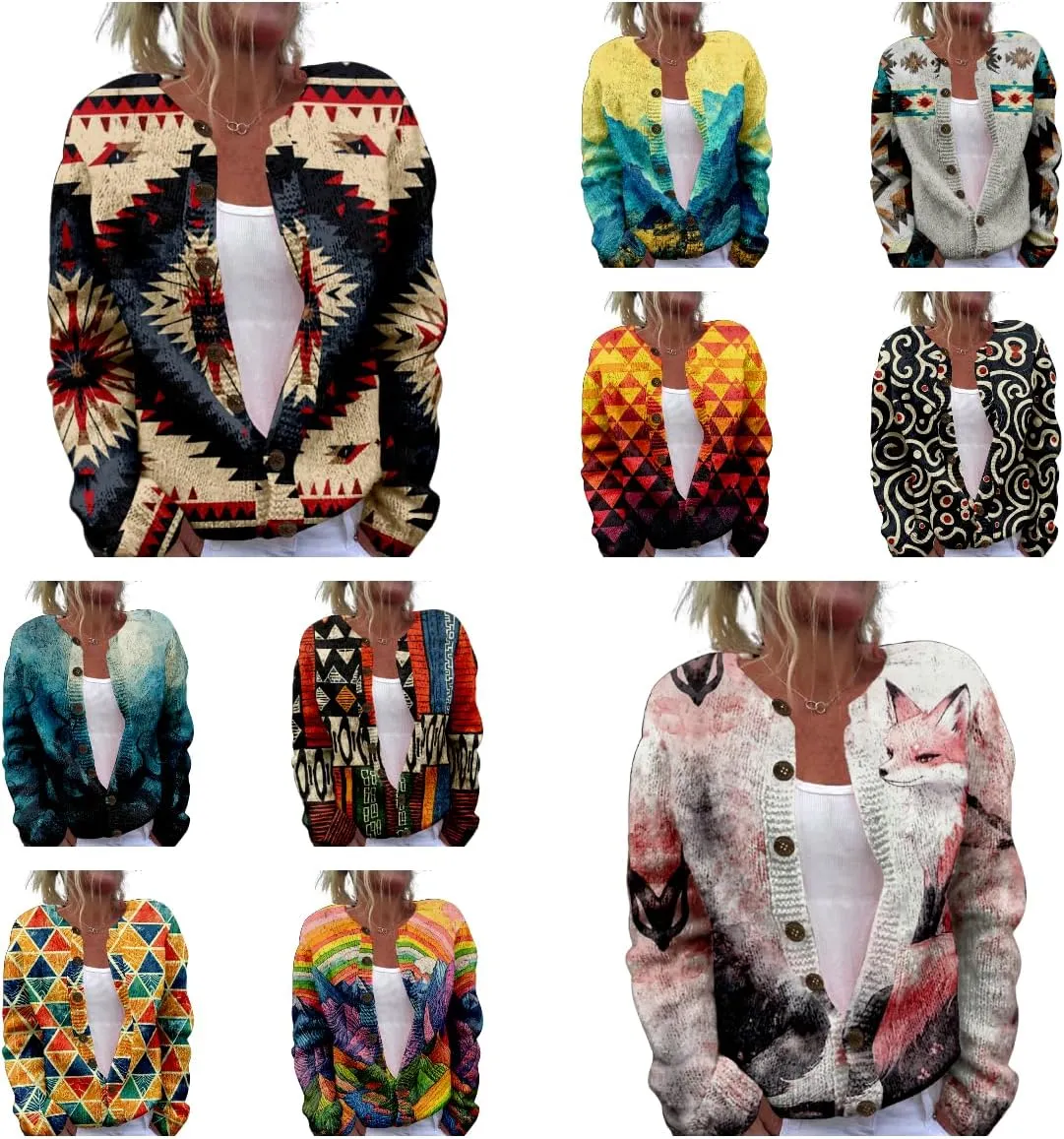 Women's Cable Knit Cardigan Open Front Button Down Oversized Soft Cardigan Sweaters Fall Winter Outwear