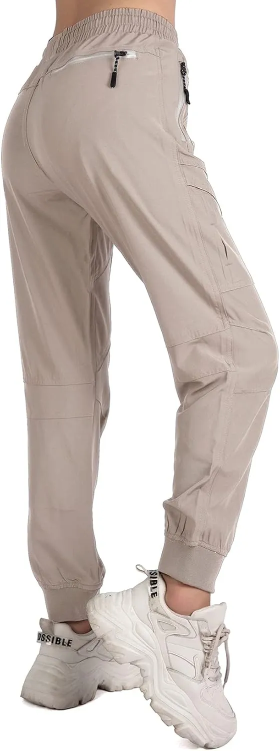 Women's Cargo Joggers Workout Pants Outdoor Lightweight Quick Dry Athletic Travel Hiking Pants