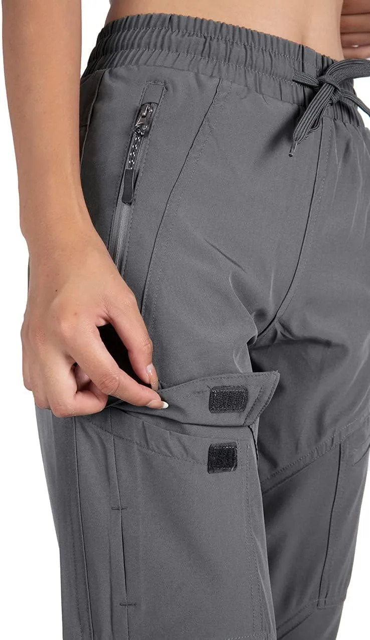 Women's Cargo Joggers Workout Pants Outdoor Lightweight Quick Dry Athletic Travel Hiking Pants
