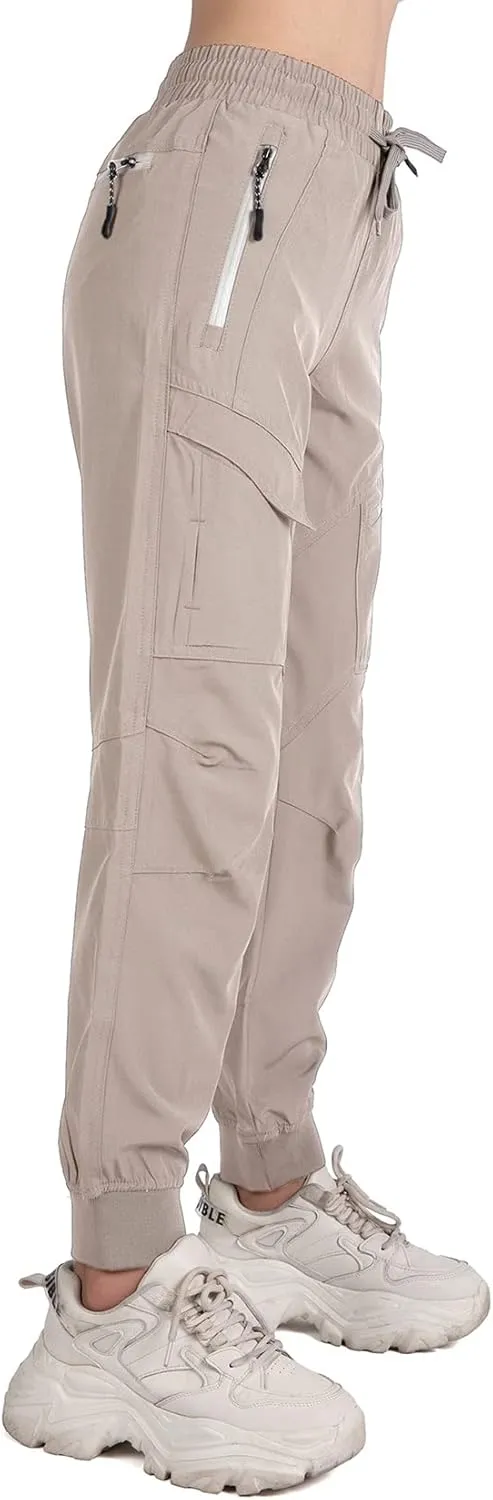 Women's Cargo Joggers Workout Pants Outdoor Lightweight Quick Dry Athletic Travel Hiking Pants