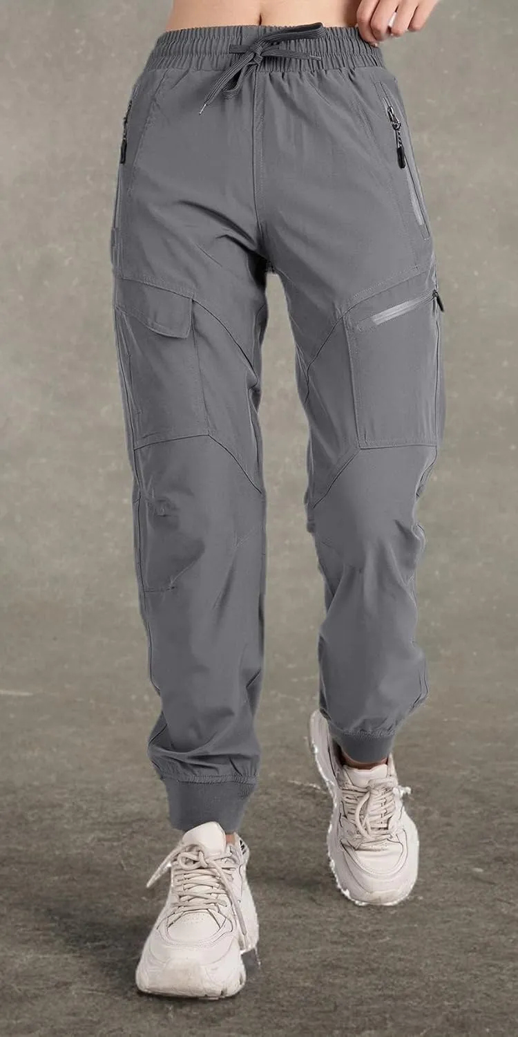 Women's Cargo Joggers Workout Pants Outdoor Lightweight Quick Dry Athletic Travel Hiking Pants