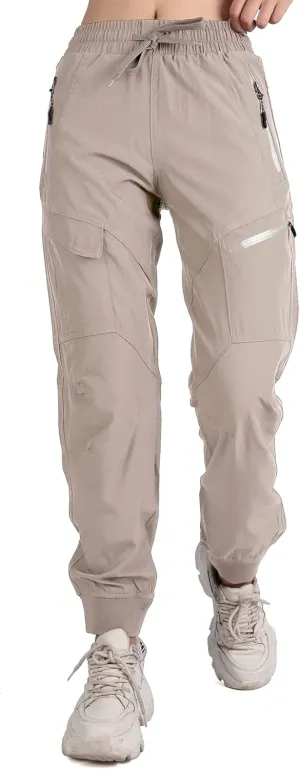 Women's Cargo Joggers Workout Pants Outdoor Lightweight Quick Dry Athletic Travel Hiking Pants