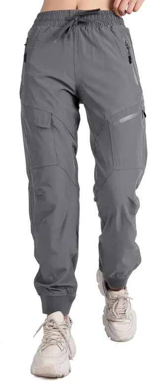 Women's Cargo Joggers Workout Pants Outdoor Lightweight Quick Dry Athletic Travel Hiking Pants