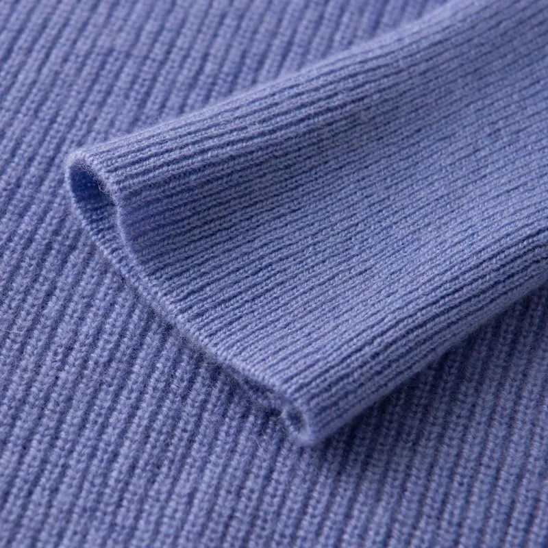 Women's Cashmere and Merino Wool Blend V Neck Sweater Lightweight Knit Sweater