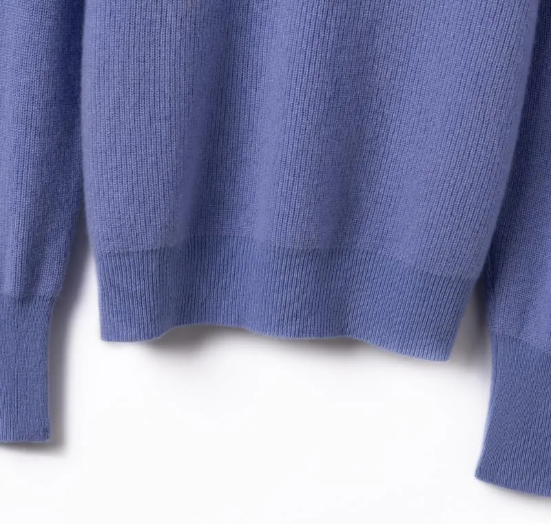 Women's Cashmere and Merino Wool Blend V Neck Sweater Lightweight Knit Sweater