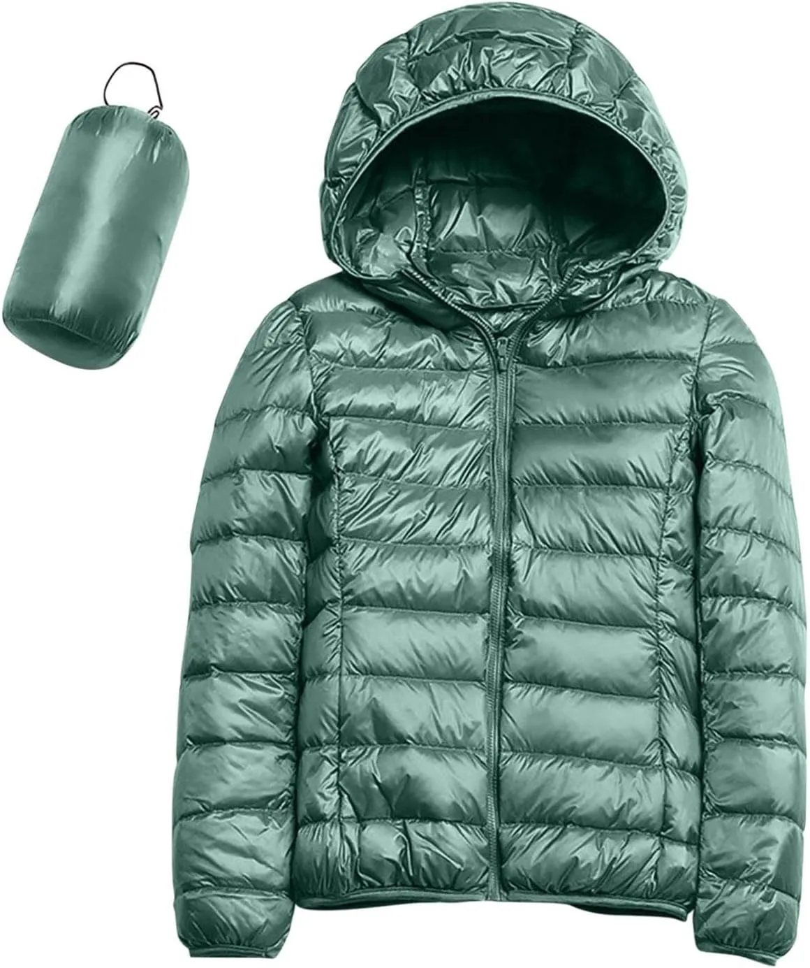 Women's Down Jacket Hooded Windproof Puffer Coat Packable Warm Winter Jacket Lightweight Ladies Parka Chunky With Hood Trendy