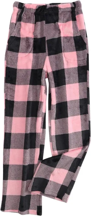 Women's Flannel Pajama Pants, Comfy Lounge Sleep PJ Pants with Pockets, Fleece Warm Lounge Pj Bottoms