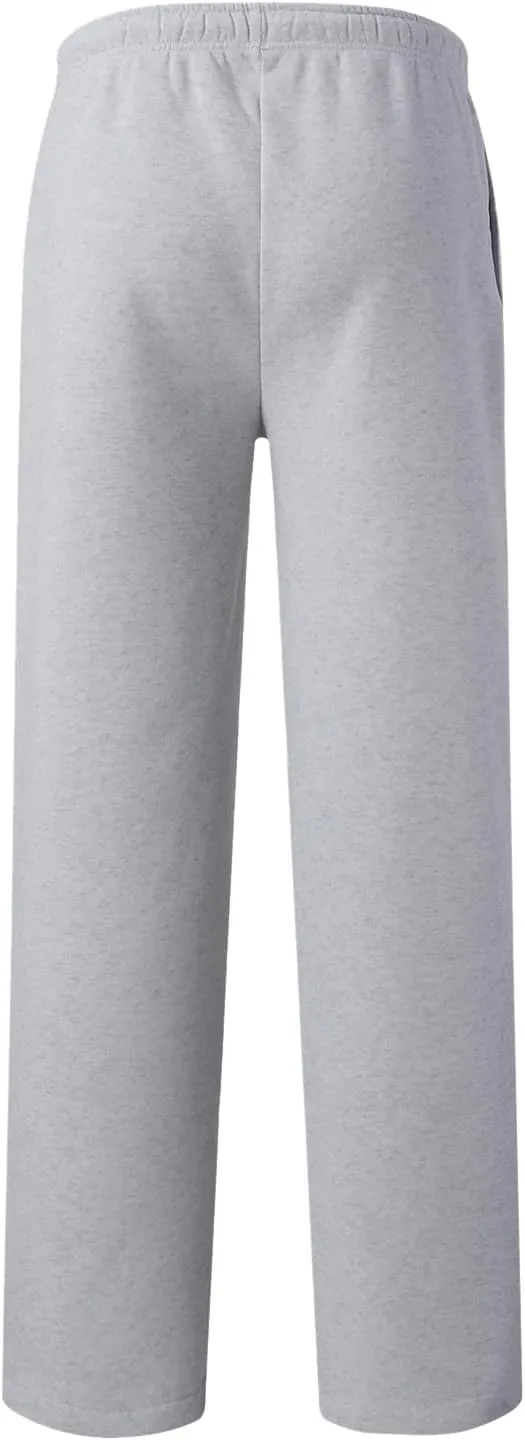 Womens Fleece Lined Sweatpants Baggy Wide Straight Leg Joggers Pants Drawstring High Waisted Workout Yoga Pants with Pockets