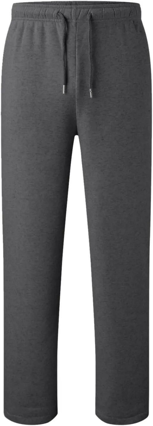 Womens Fleece Lined Sweatpants Baggy Wide Straight Leg Joggers Pants Drawstring High Waisted Workout Yoga Pants with Pockets