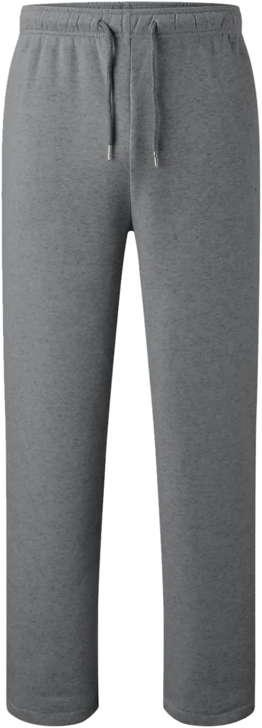 Womens Fleece Lined Sweatpants Baggy Wide Straight Leg Joggers Pants Drawstring High Waisted Workout Yoga Pants with Pockets