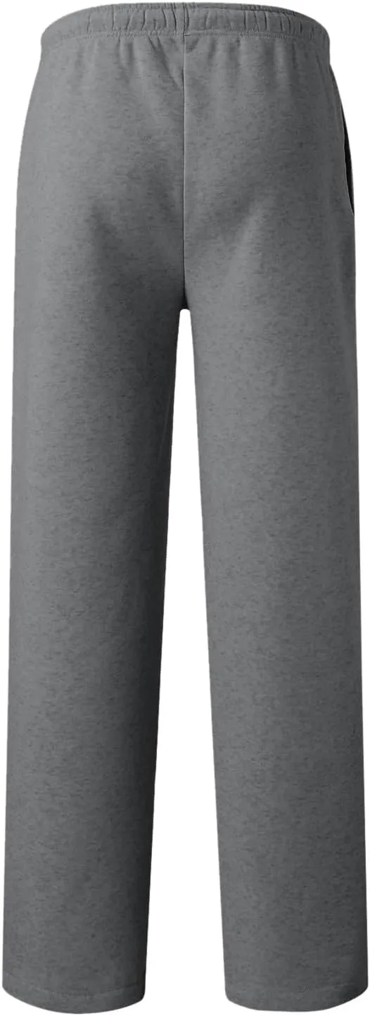 Womens Fleece Lined Sweatpants Baggy Wide Straight Leg Joggers Pants Drawstring High Waisted Workout Yoga Pants with Pockets