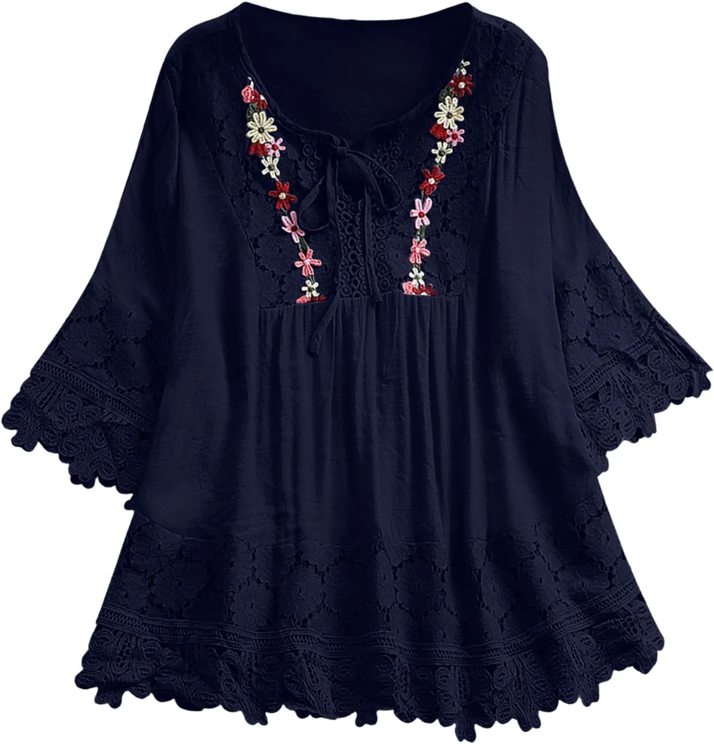 Women's Floral Print Linen Short Sleeve T Shirt Summer Basic Casual Oversized Blouses V-Neck Loose Tshirt