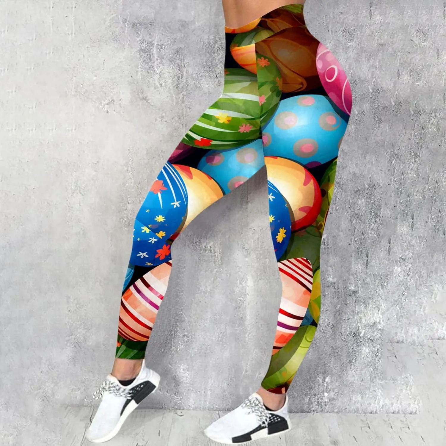 Women's High Rise Tummy Control Trendy Leggings Yoga Casual Butt Lift Exercise Yoga Pants Graphic Seamless Fashion