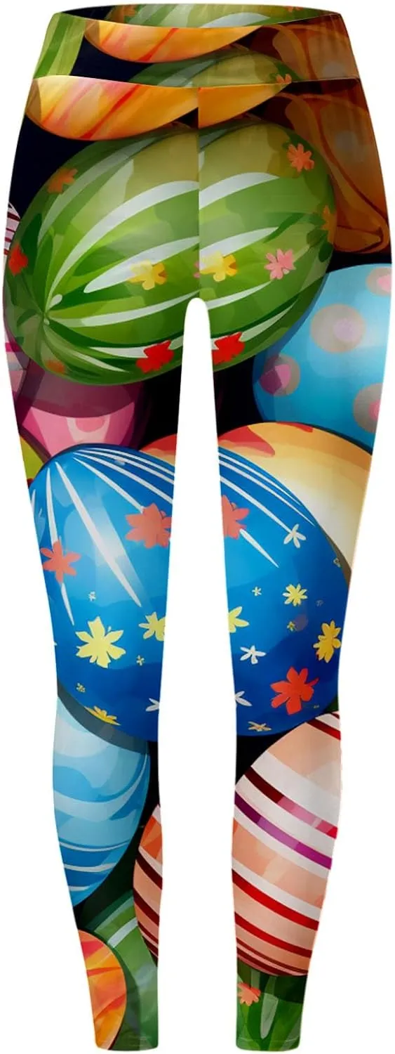 Women's High Rise Tummy Control Trendy Leggings Yoga Casual Butt Lift Exercise Yoga Pants Graphic Seamless Fashion
