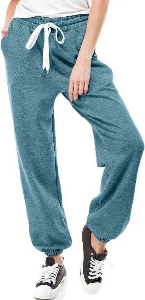 Women's High Waisted Sporty Gym Athletic Fit Jogger Sweatpants and Loose fit Lounge Trousers Plus Size Lounge Pant