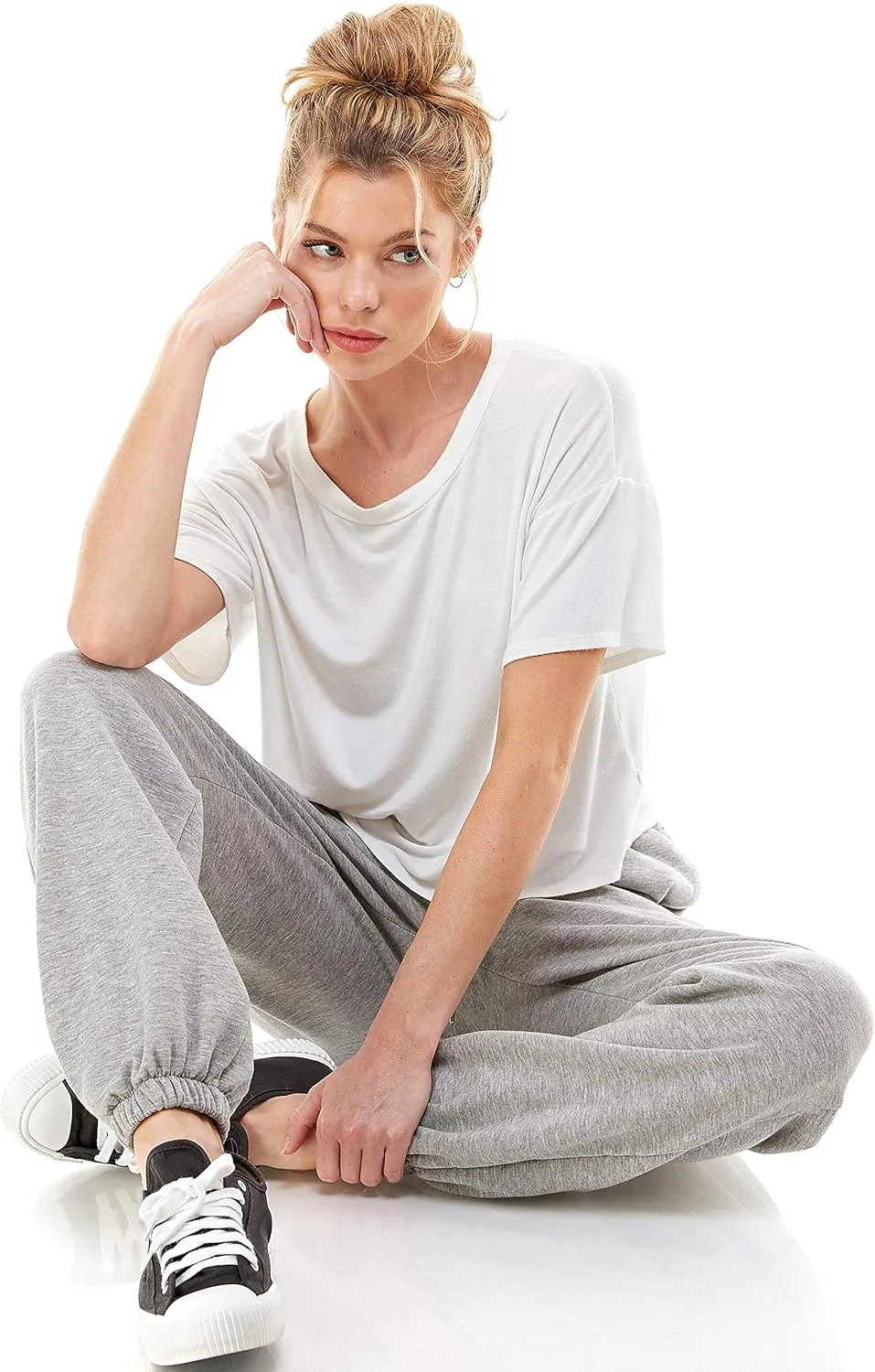 Women's High Waisted Sporty Gym Athletic Fit Jogger Sweatpants and Loose fit Lounge Trousers Plus Size Lounge Pant