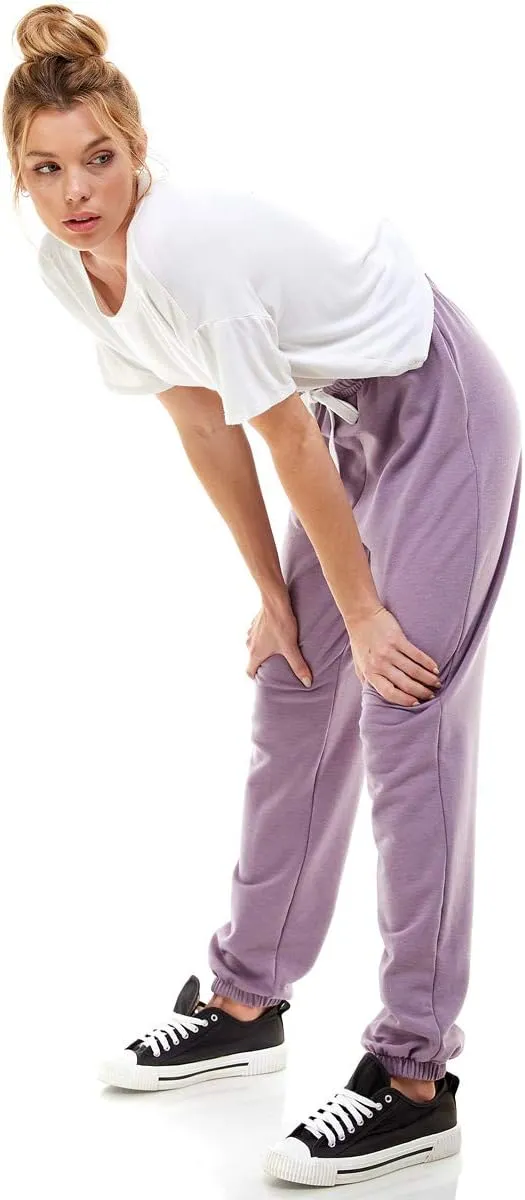 Women's High Waisted Sporty Gym Athletic Fit Jogger Sweatpants and Loose fit Lounge Trousers Plus Size Lounge Pant