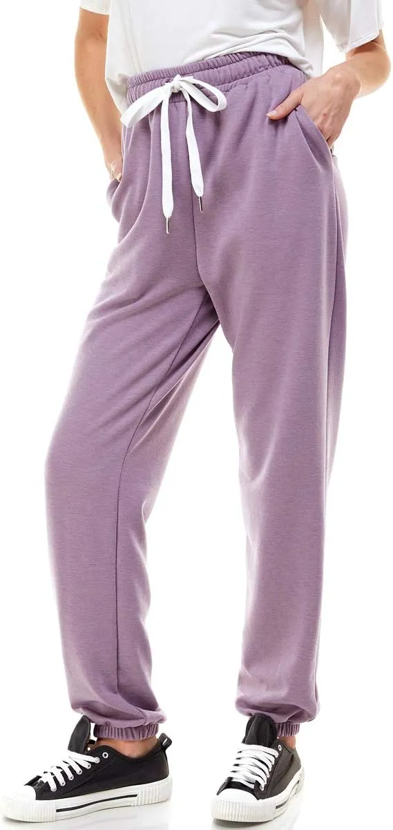 Women's High Waisted Sporty Gym Athletic Fit Jogger Sweatpants and Loose fit Lounge Trousers Plus Size Lounge Pant