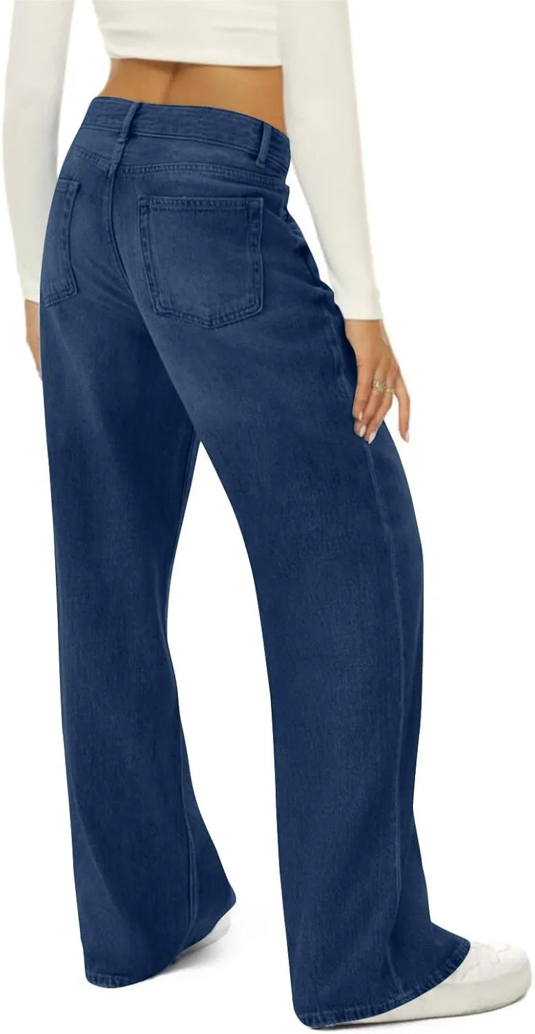 Womens Jeans, Plus Size Sweatpants High Waisted Jeans Wide Leg Denim Pants