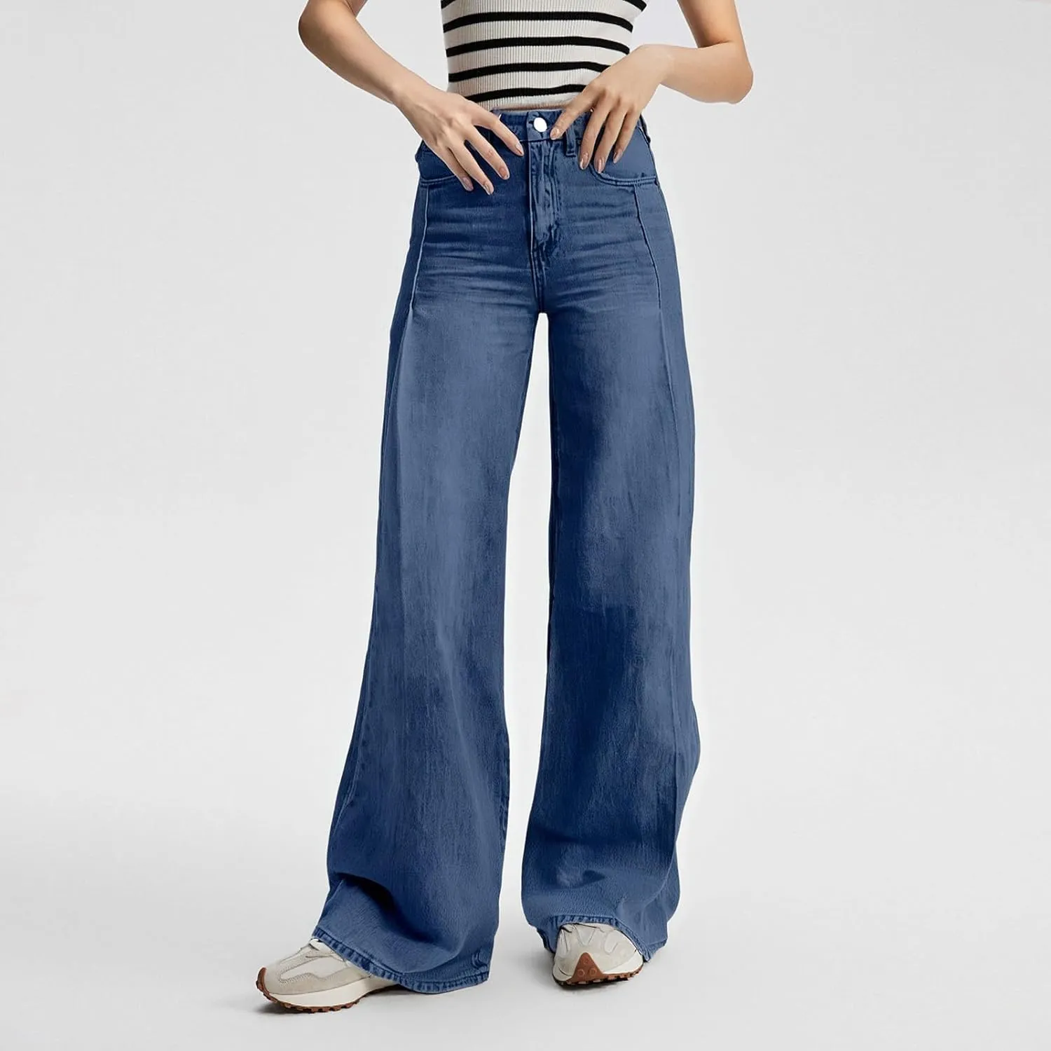 Womens Jeans, Plus Size Sweatpants High Waisted Jeans Wide Leg Denim Pants