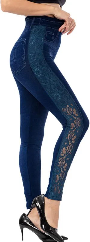 Womens Joggers High Waisted Tummy Control Lace Leggings Slimming Scrunch Athletic Tights Seamless High Elastic Butt