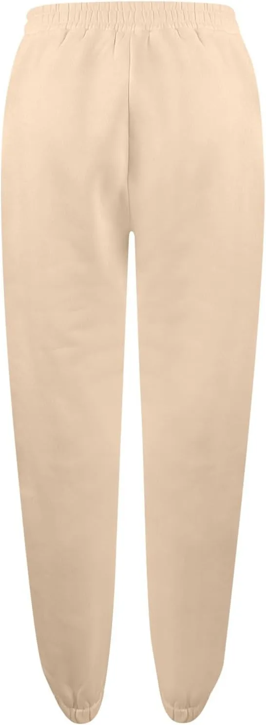 Womens Joggers with Pockets Fleece Baggy Sweatpants Low Rise Crossover Waist Loose Lounge Pants Workout Ankle Pants