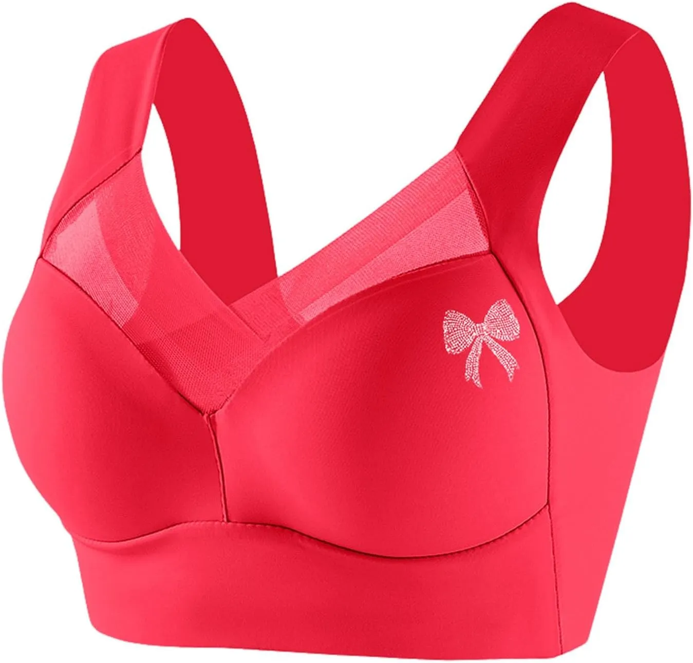 Women's Non Underwire Lace Vest Underwear Thin Side Adjusting Bra Womens Bras High Support Sports