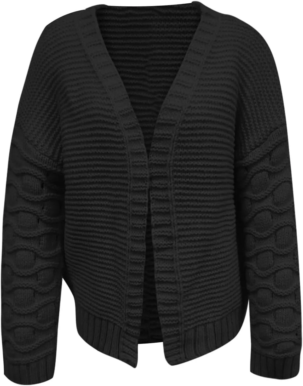 Womens Oversized Cable Knit Cardigan Sweaters Chunky Open Front Long Sleeve Fall Cardigans Outwear Coats 2024 Trendy