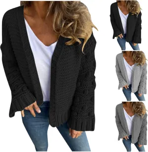 Womens Oversized Cable Knit Cardigan Sweaters Chunky Open Front Long Sleeve Fall Cardigans Outwear Coats 2024 Trendy