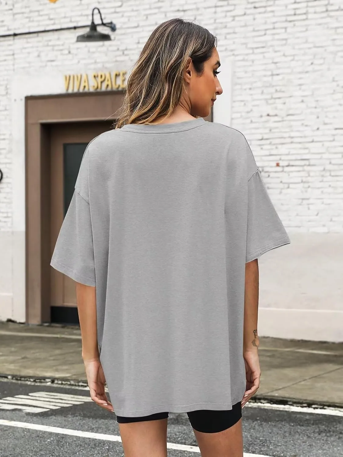 Womens Oversized T Shirts Cotton Loose Fit Short Sleeve Tee Crewneck Workout Summer Tops Fashion Clothes 2025