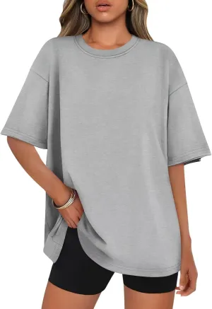 Womens Oversized T Shirts Cotton Loose Fit Short Sleeve Tee Crewneck Workout Summer Tops Fashion Clothes 2025