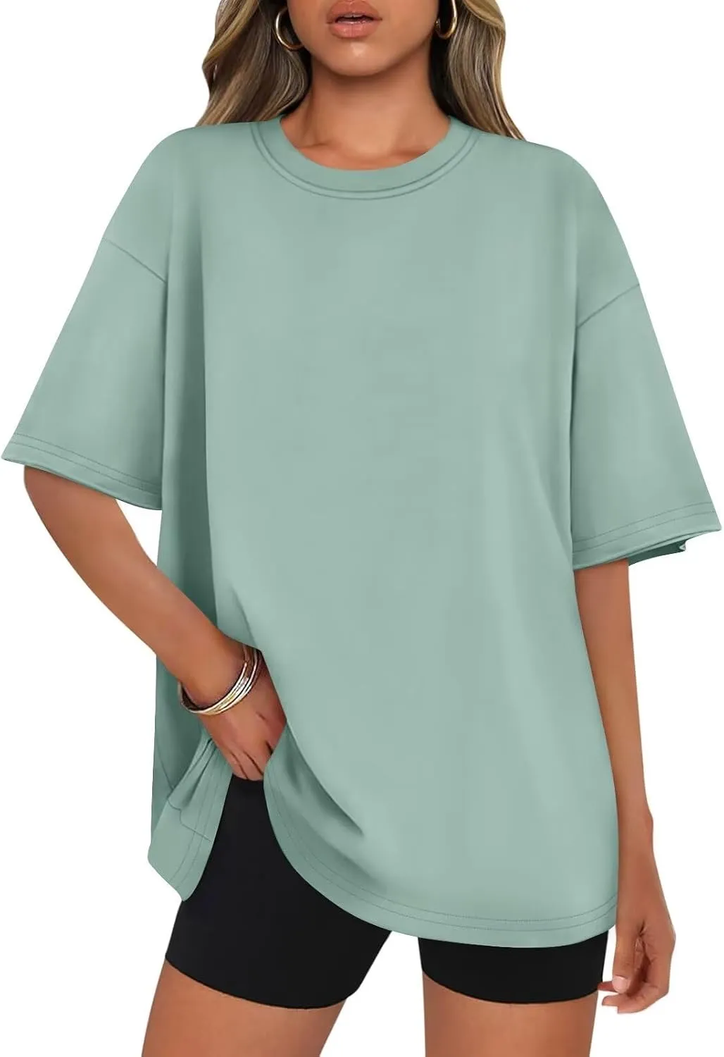 Womens Oversized T Shirts Cotton Loose Fit Short Sleeve Tee Crewneck Workout Summer Tops Fashion Clothes 2025