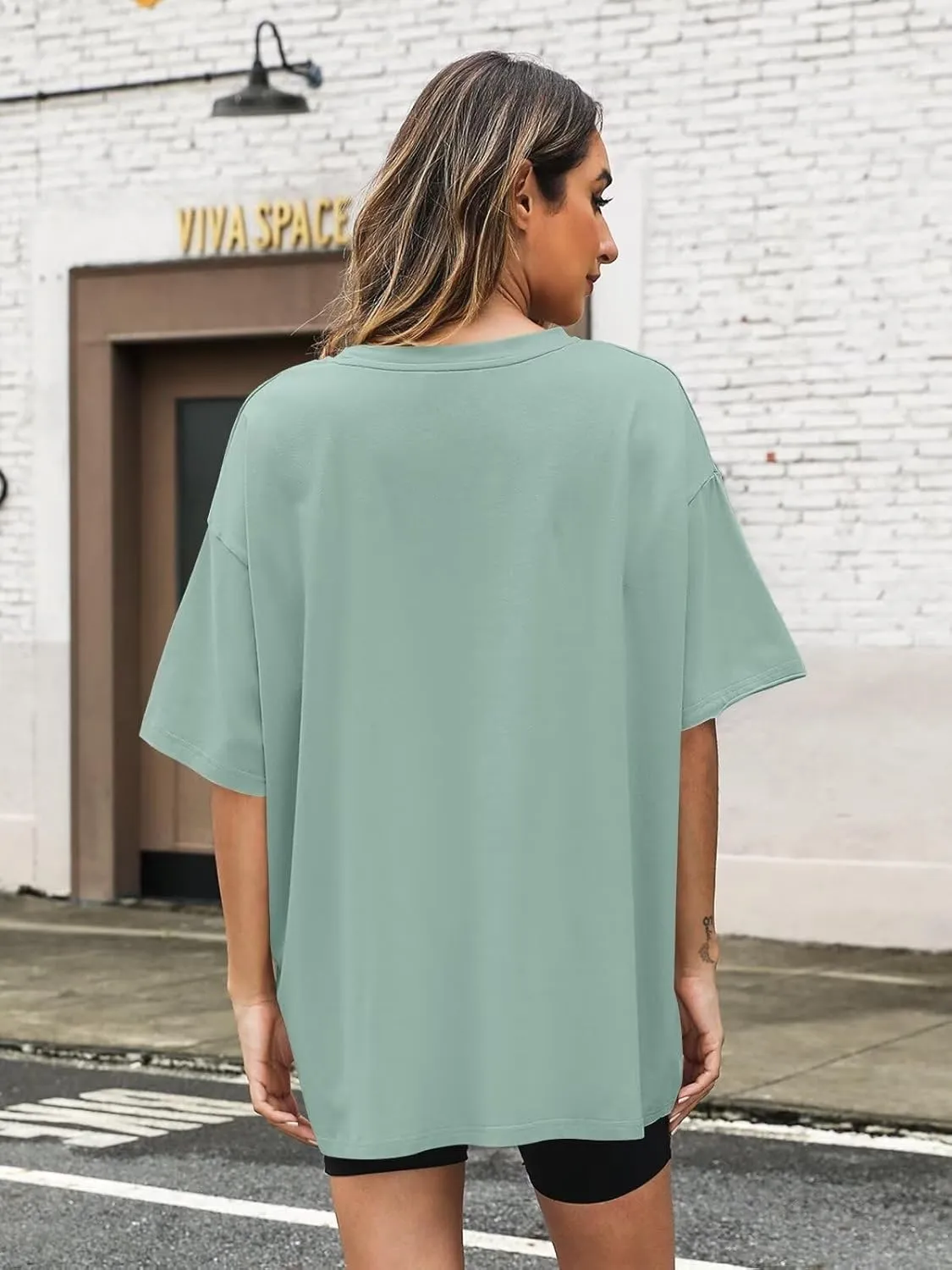 Womens Oversized T Shirts Cotton Loose Fit Short Sleeve Tee Crewneck Workout Summer Tops Fashion Clothes 2025