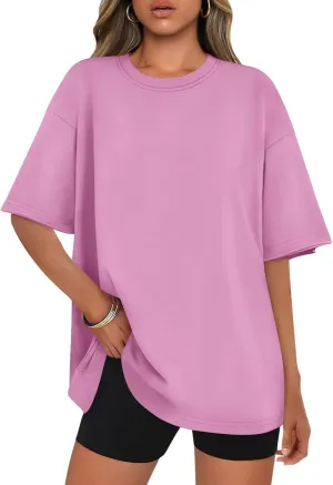 Womens Oversized T Shirts Cotton Loose Fit Short Sleeve Tee Crewneck Workout Summer Tops Fashion Clothes 2025