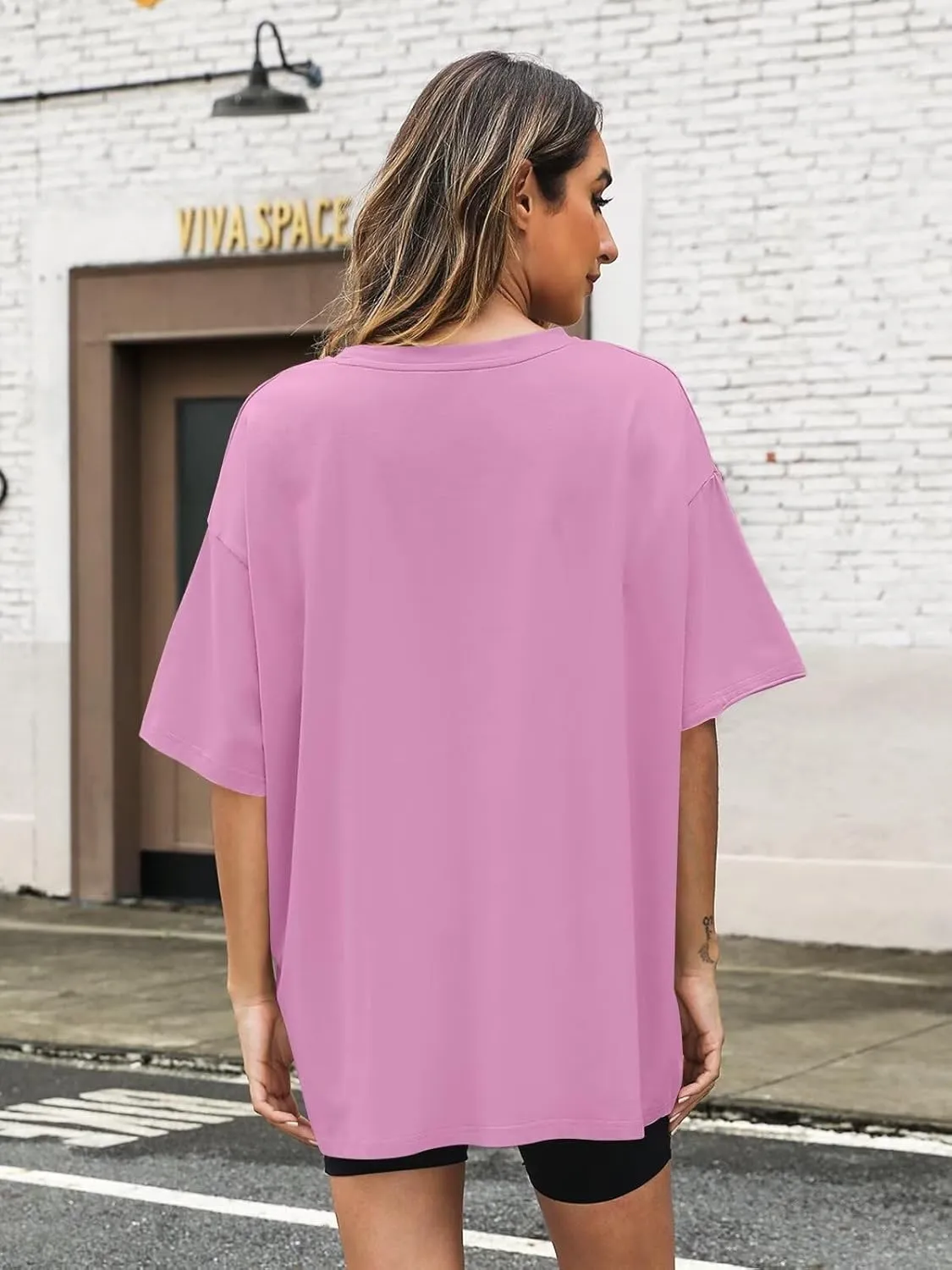 Womens Oversized T Shirts Cotton Loose Fit Short Sleeve Tee Crewneck Workout Summer Tops Fashion Clothes 2025