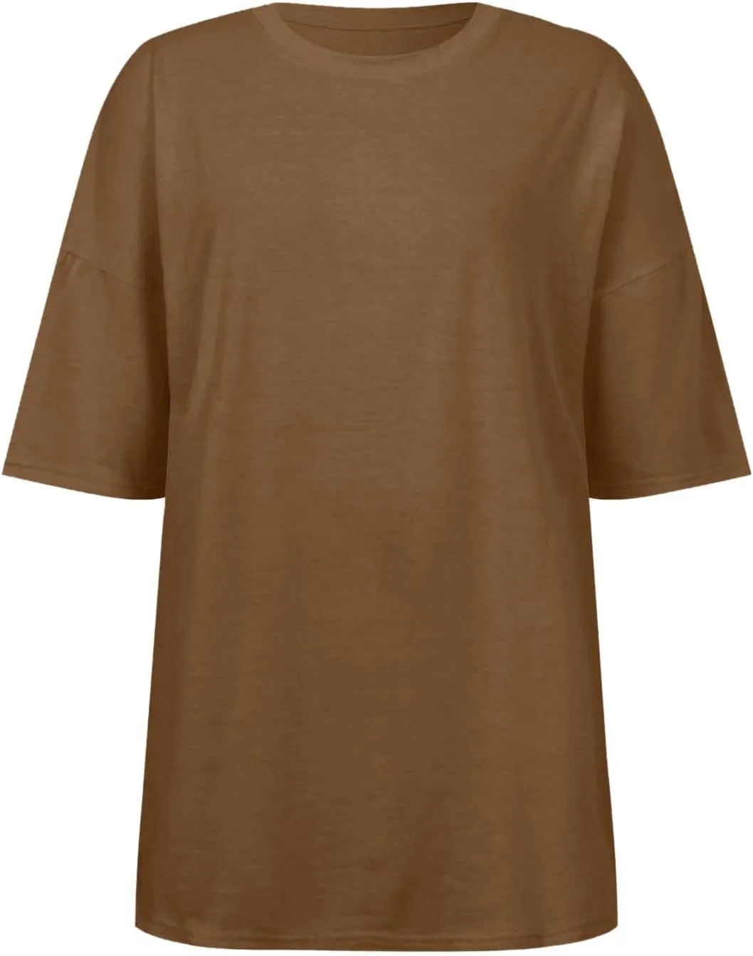 Women's Oversized T Shirts Short Sleeve Crew Neck Split Hem Summer Tops Casual Loose Basic Tee Shirts 2024 Trendy