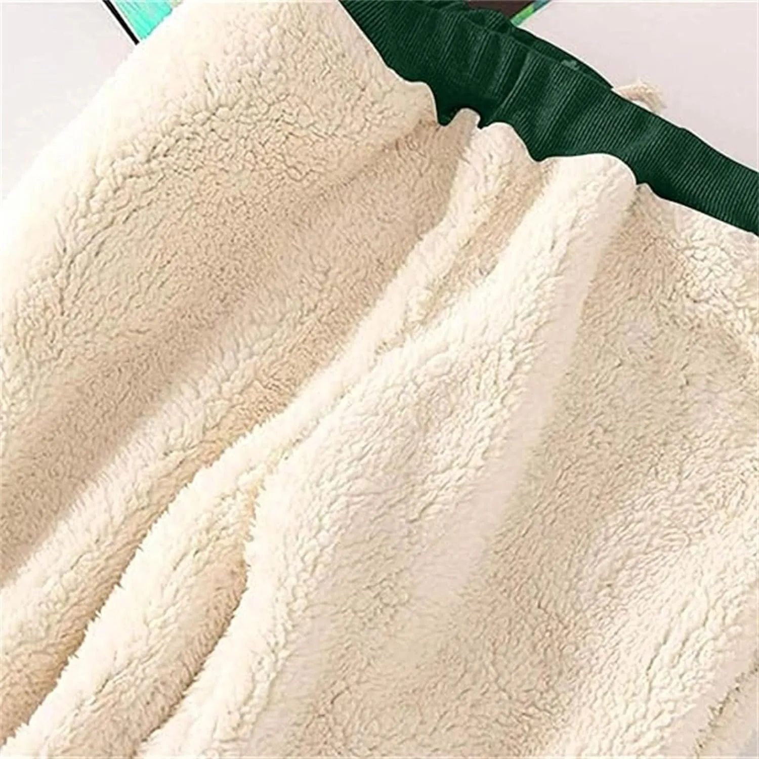Women's Sherpa Fleece Lined Thicken Joggers Casual Solid Drawstring Waist Cinch Bottom Sweatpants Comfy Warm Home Loungewear