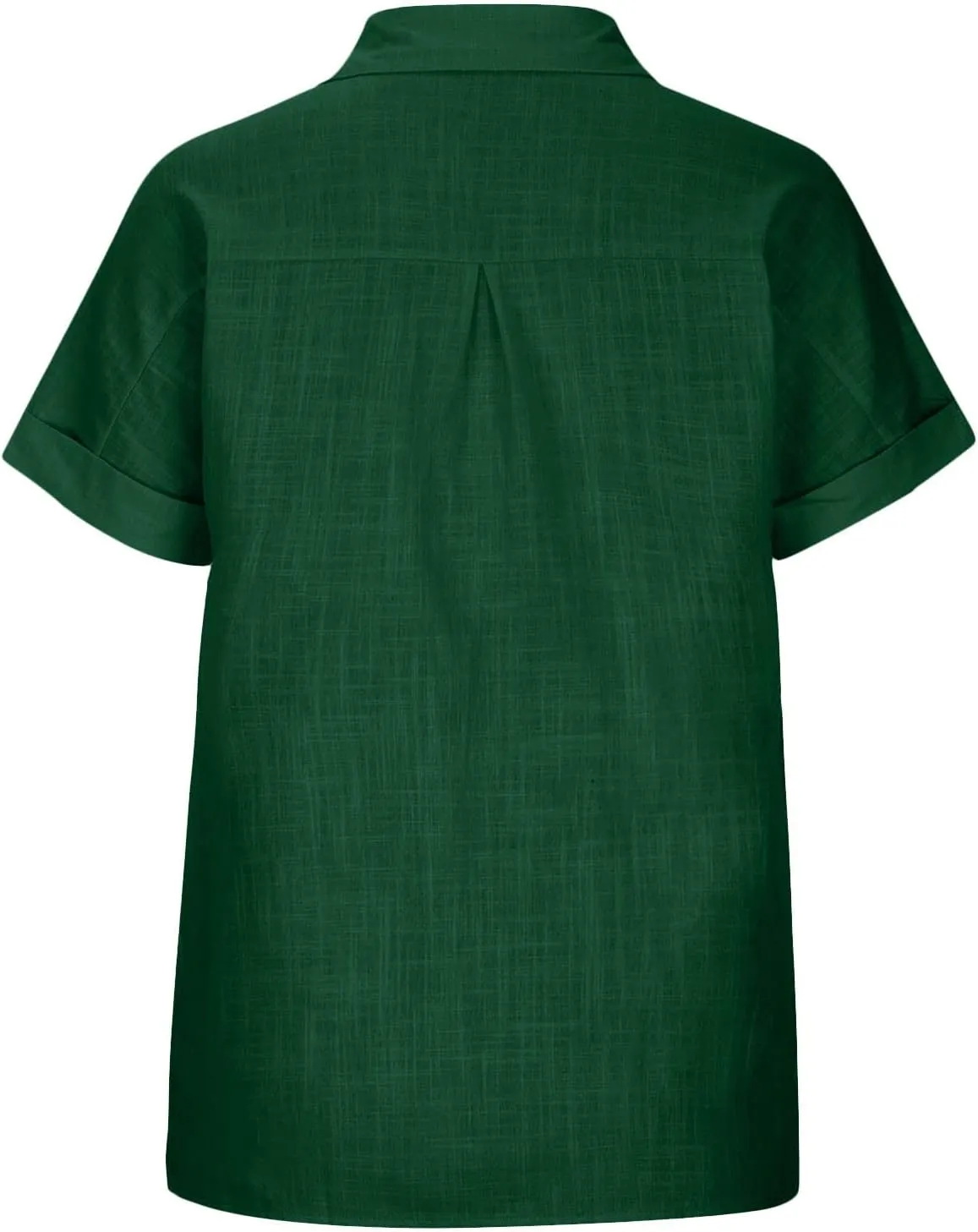 Women's Short Sleeve Linen Tops Button Down Summer Shirts Plus Size Work Blouse Dressy Casual Basic Tee Shirt Tops