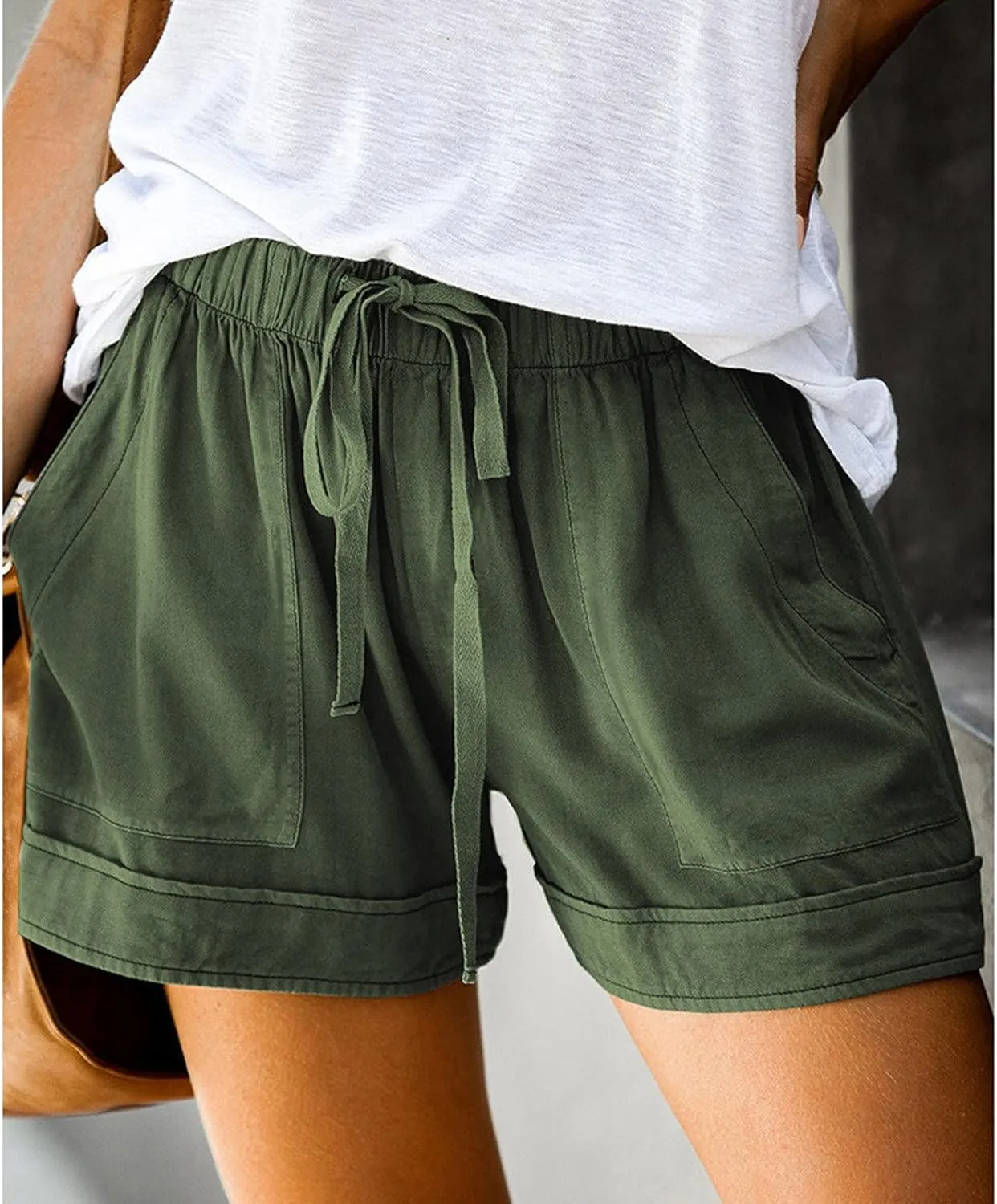 Women's Shorts Chino Bermuda Short Comfy Activewear Loose Pull-On Shorts Loungewear Cruise Outfits for Women 2025