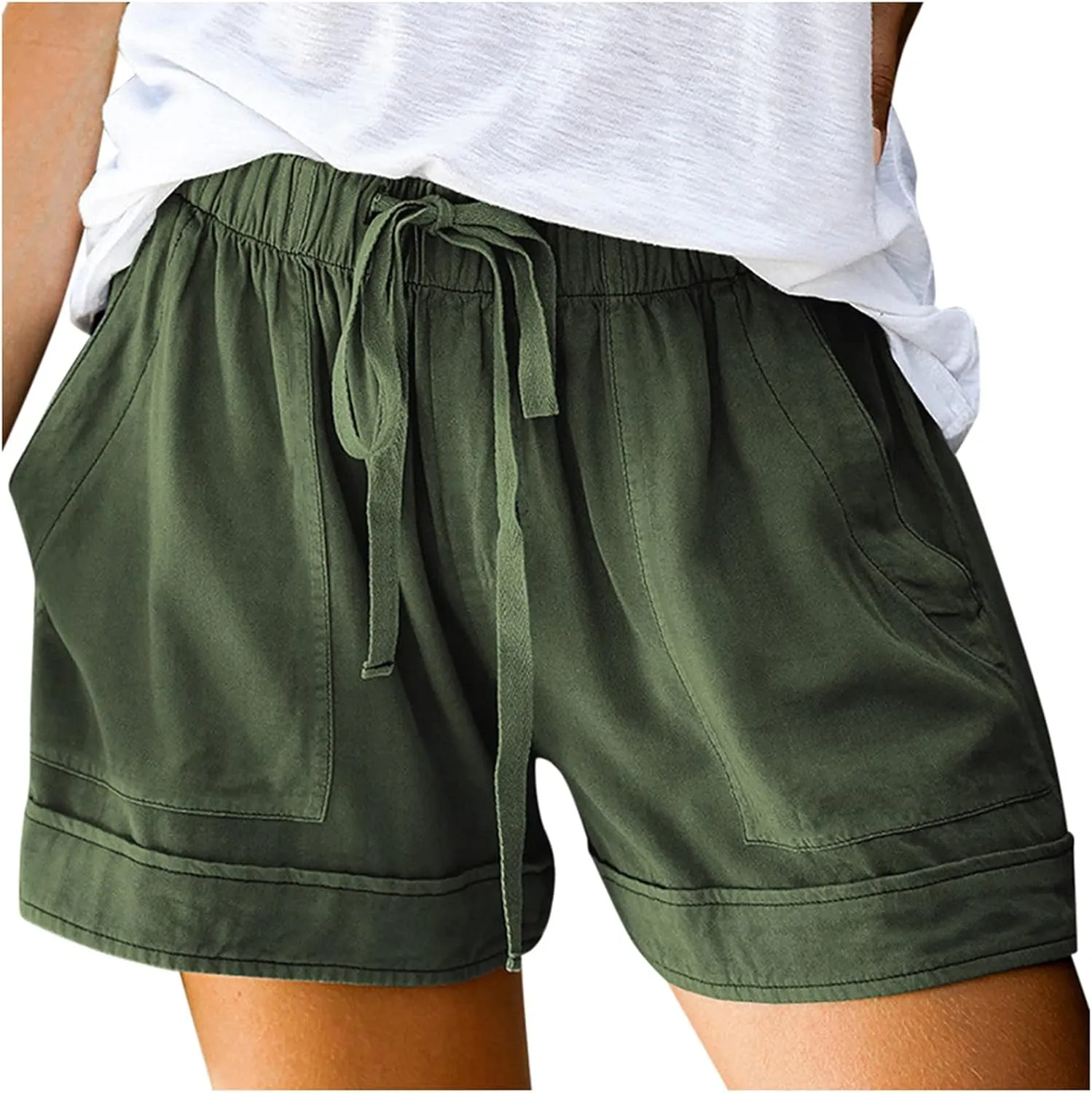 Women's Shorts Chino Bermuda Short Comfy Activewear Loose Pull-On Shorts Loungewear Cruise Outfits for Women 2025